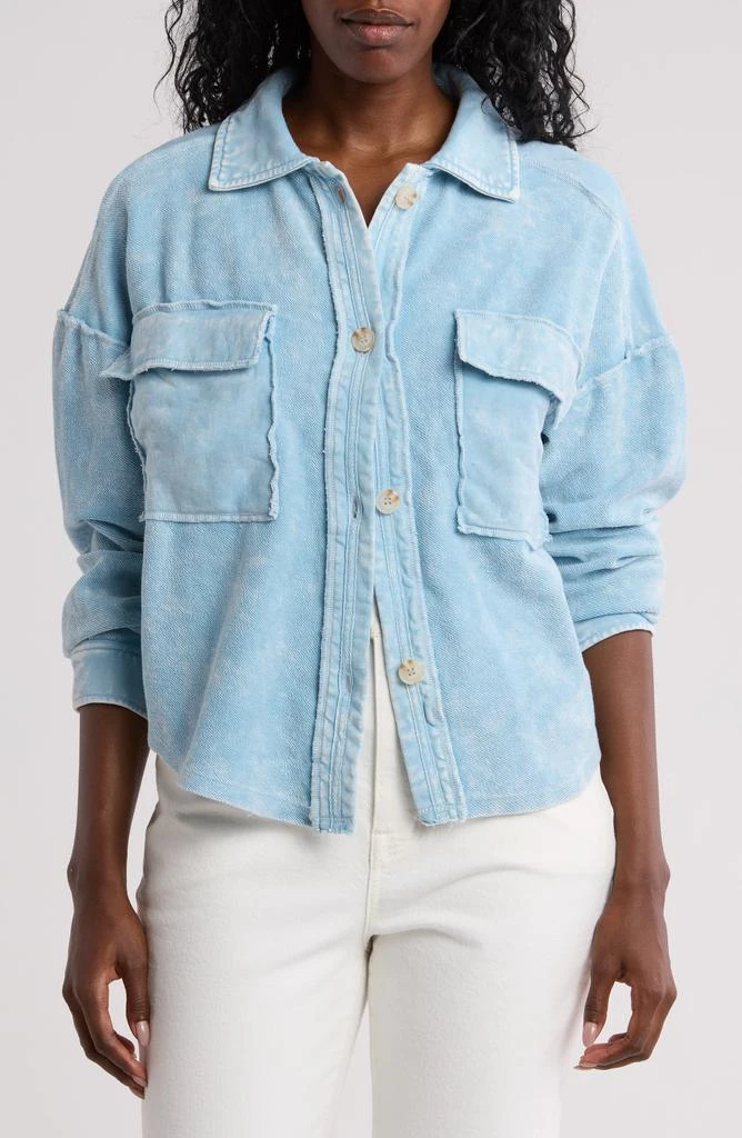 Blu Pepper Washed Patchwork Shacket 1