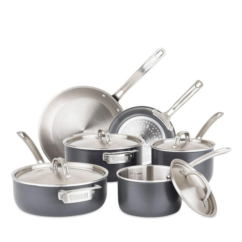 Viking Hard Anodized 10 Pc Cookware Set with Stainless Steel Interior 1