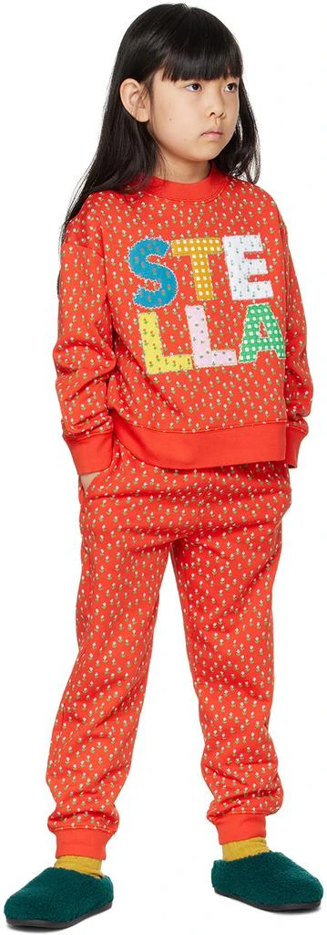 Stella McCartney Kids Red Ditsy Flowers Sweatsuit 5