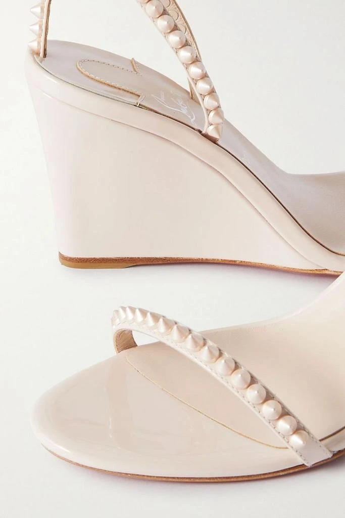 Christian Louboutin So Me 85 studded patent-leather wedge sandals 4