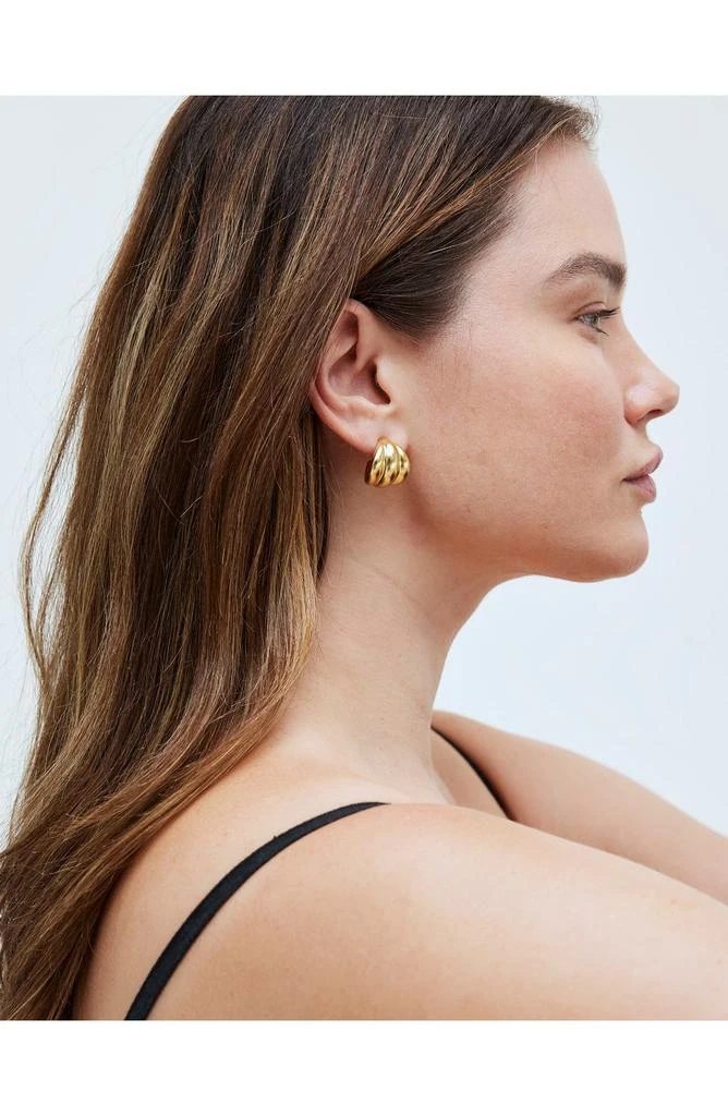 Madewell Ribbed Wavy Hoop Earrings 5