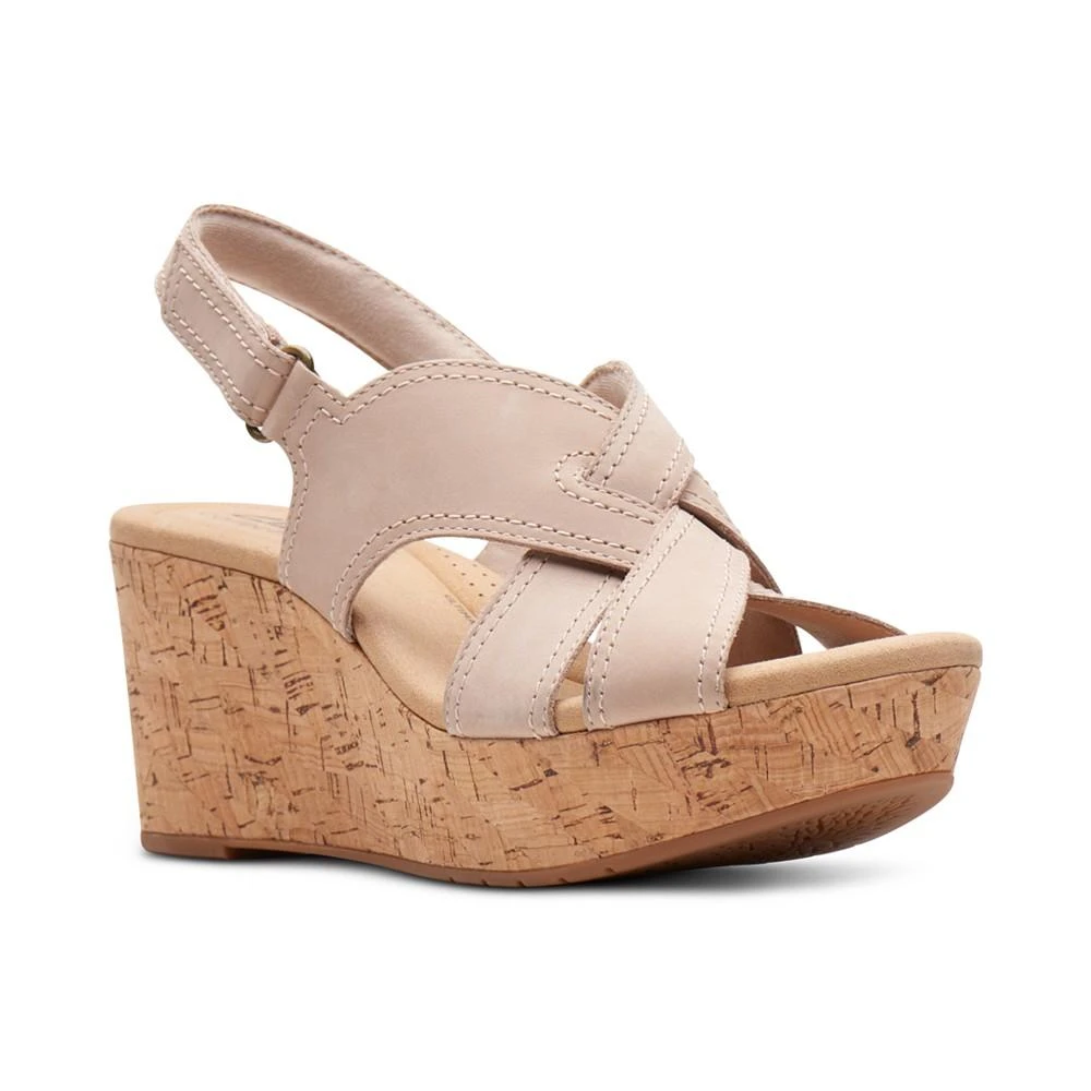 Clarks Women's Rose Erin Woven-Strap Wedge Sandals 1