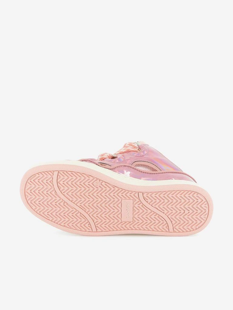 Lanvin Girls Leather Curb Trianers in Pink 4