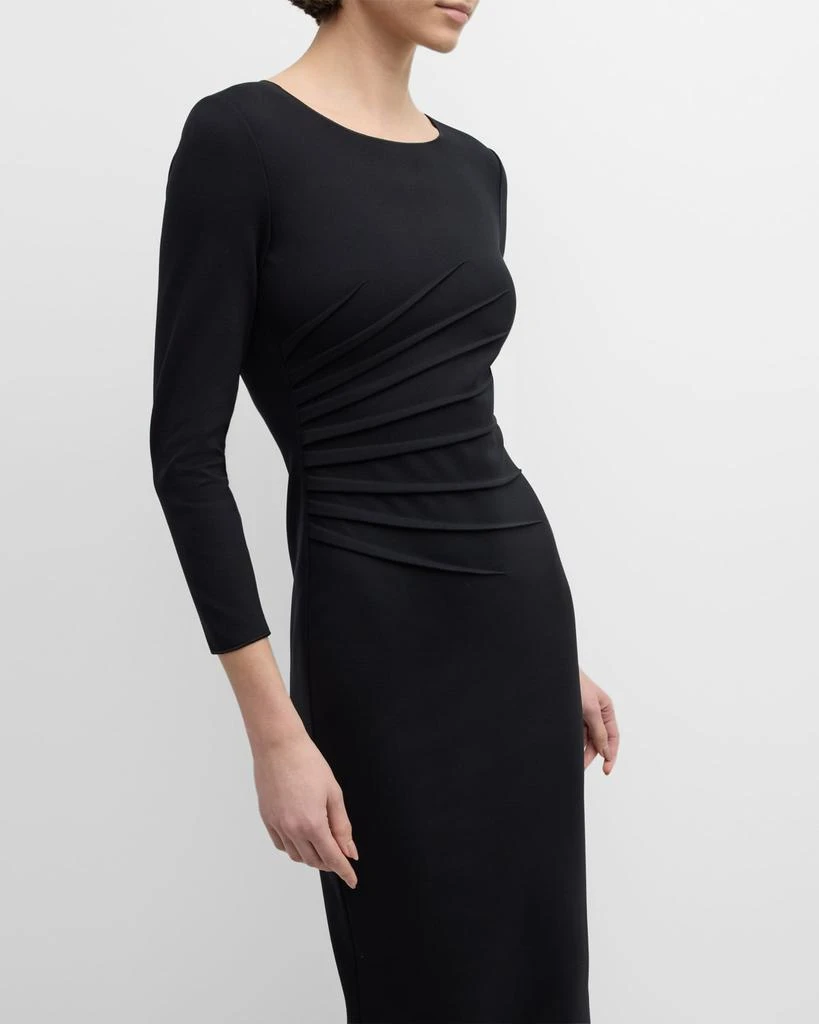 strapless open back dress Haddy Pleated Midi Dress in Ecru