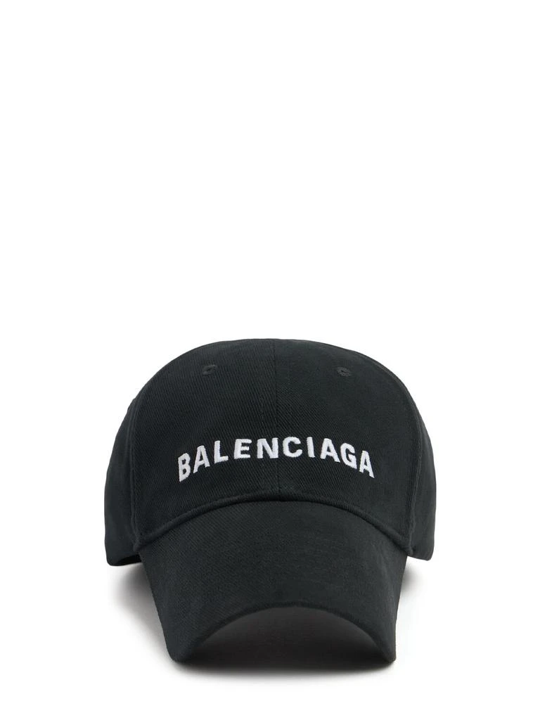Authentic Balenciaga logo-embroidery baseball cap Balenciaga Black Cotton Logo Embroidered Baseball Hat Size L  main image 4