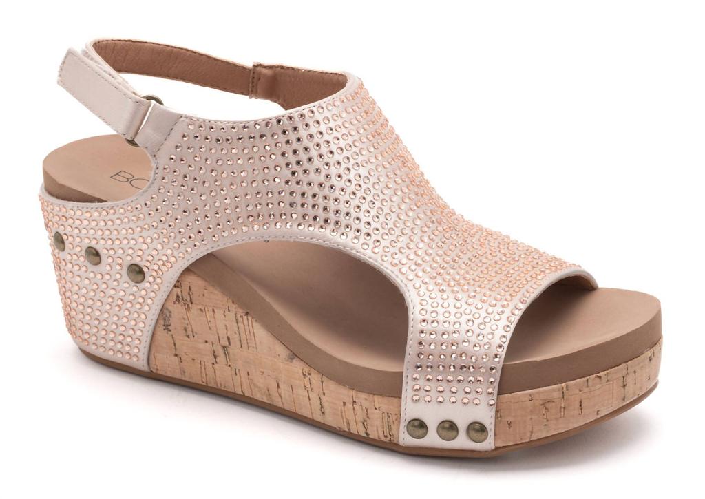 Corkys Footwear Corkys Footwear - Women's Carley Champagne Crystals Wedge Corkys