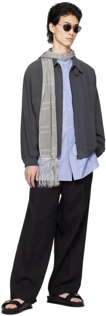 YLÈVE Gray Spread Collar Bomber Jacket 4