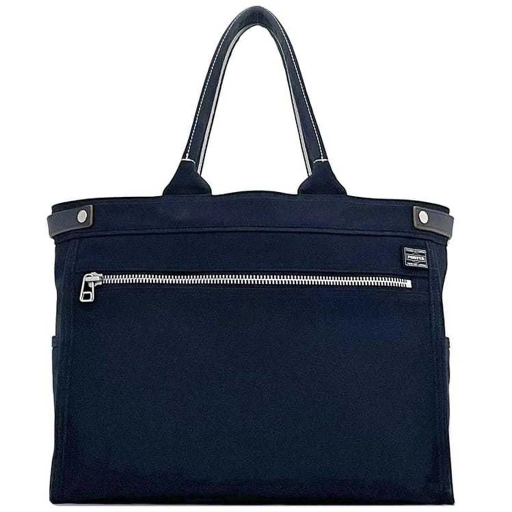 Porter Cotton Canvas Leather Tote Bag (Pre-Owned) 1