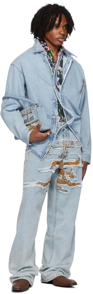 Y/Project Blue Hook & Eye Denim Shirt - Shirts - BeyondStyle
