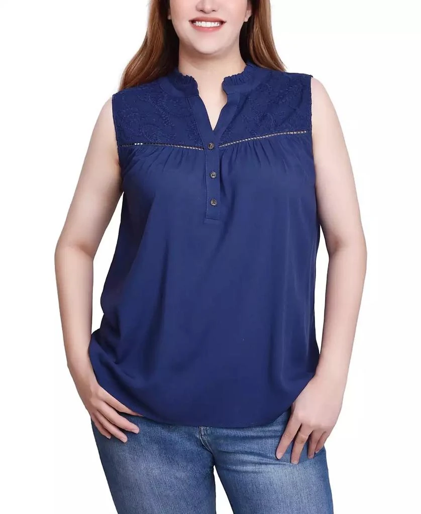 NY Collection Petite Sleeveless Yoked Blouse Top 1