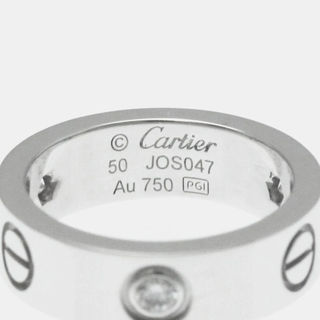 Cartier Cartier 18K White Gold and Diamond Love Band Ring EU 50 5