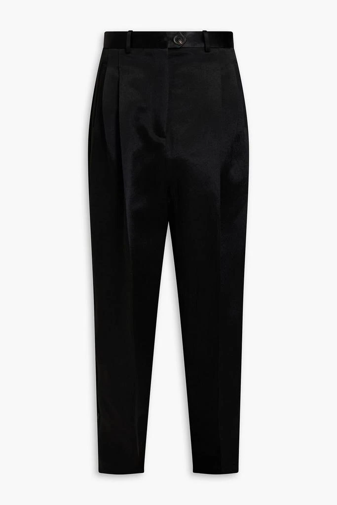 Peter Do Pleated satin-twill tapered pants 1