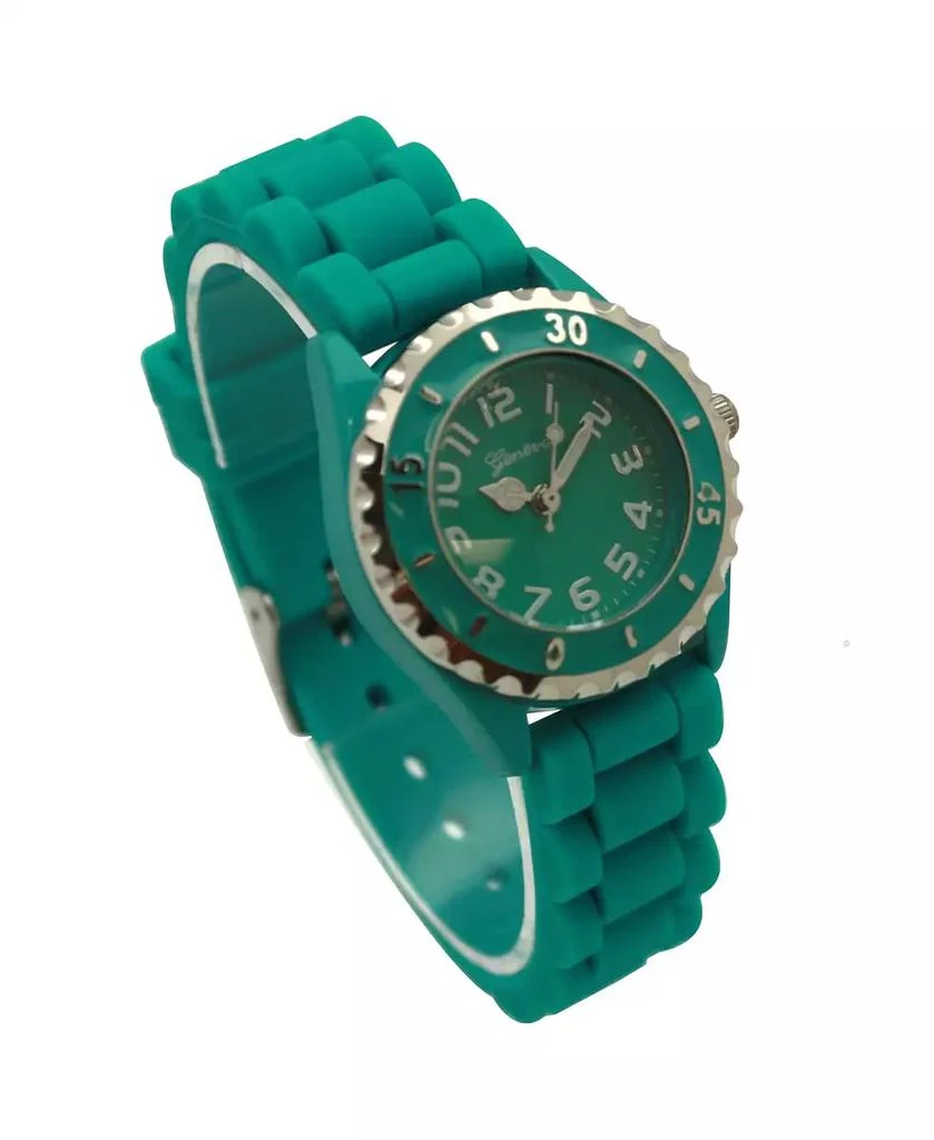 Olivia Pratt Teal Solid Color Silicone Strap Casual Women Watch 4