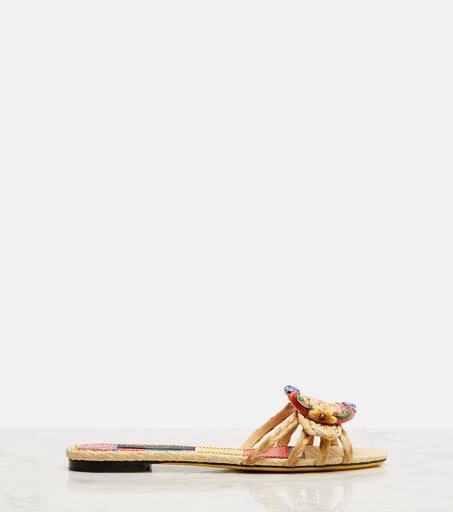 Dolce 
Gabbana Taormina embellished raffia sandals 4