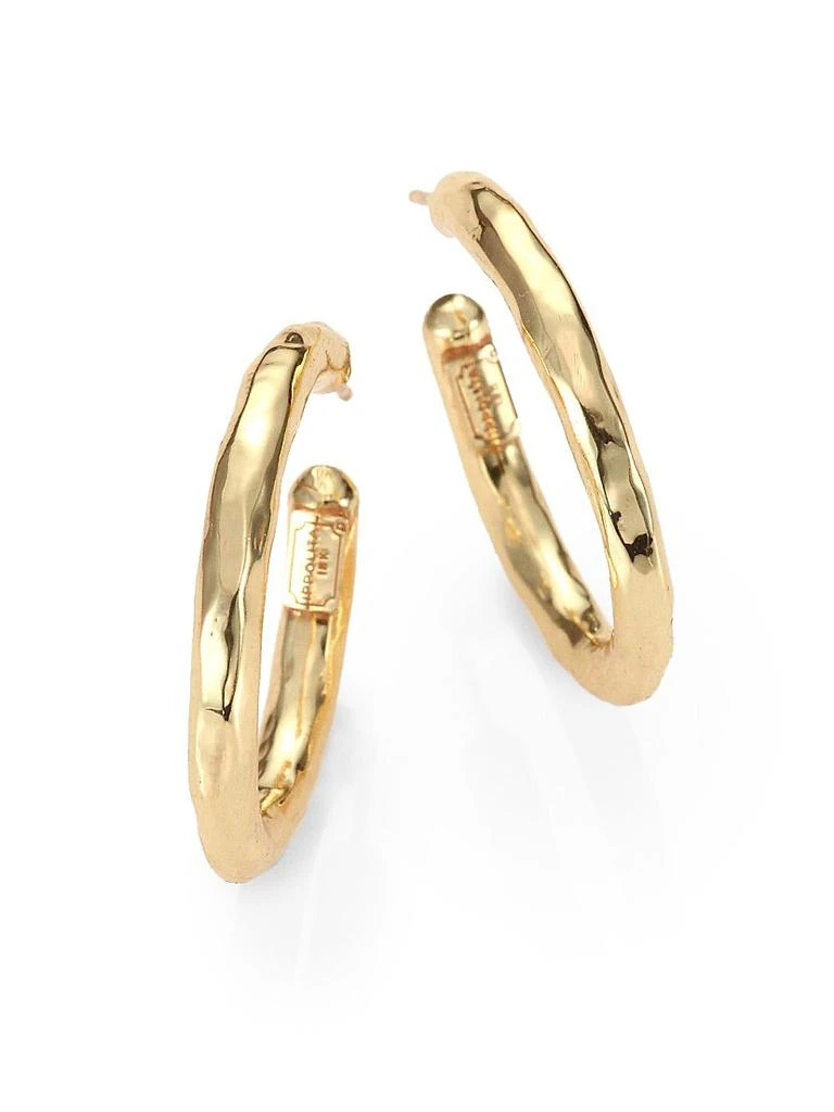 Ippolita Classico Small 18K Yellow Gold Hammered Hoop Earrings