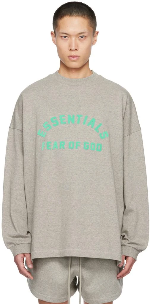 Fear of God ESSENTIALS Gray Crewneck Long Sleeve T-Shirt 1