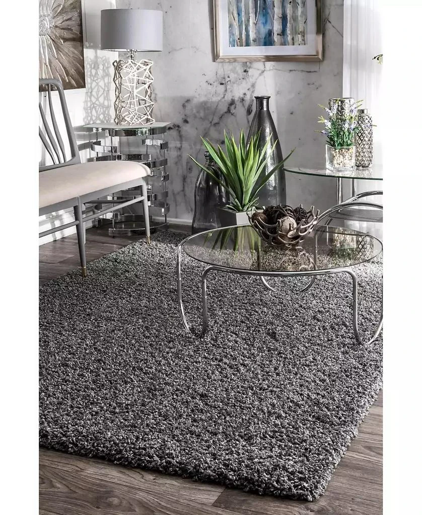 nuLOOM Easy Shag Contemporary Marleen Solid 3'2" x 5' Area Rug 2