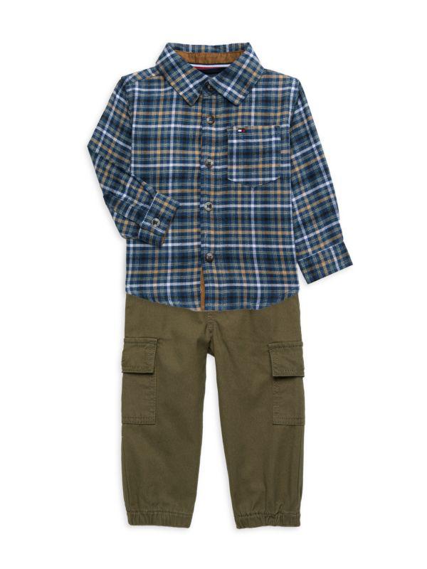 Tommy Hilfiger Baby Boy's & Little Boy's 2-Piece Shirt & Cargo Pants Set