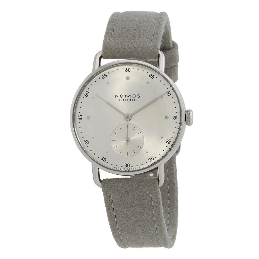 Nomos Glashutte Metro 33 Hand Wind Silver Dial Watch 1122 1