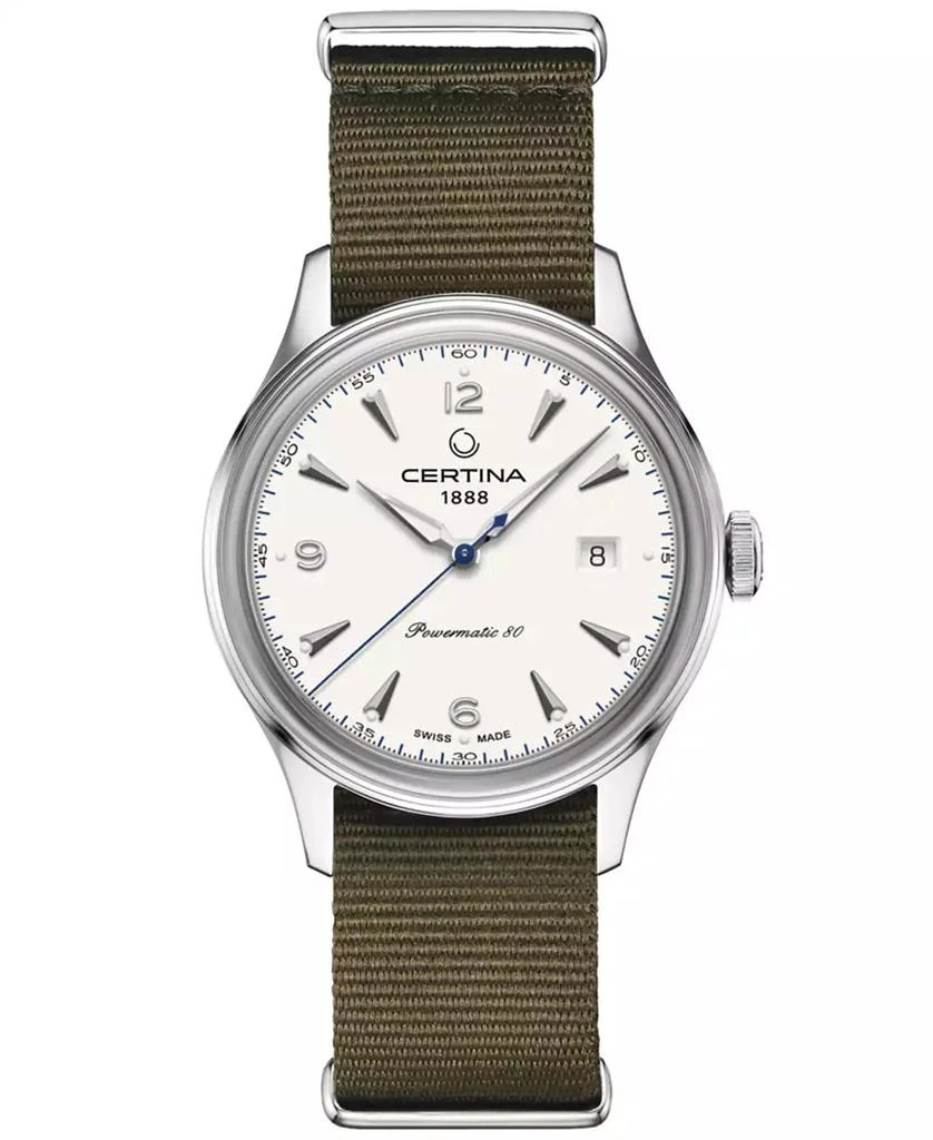 Certina Men's Swiss Automatic DS Green Synthetic Strap Watch 41mm 1