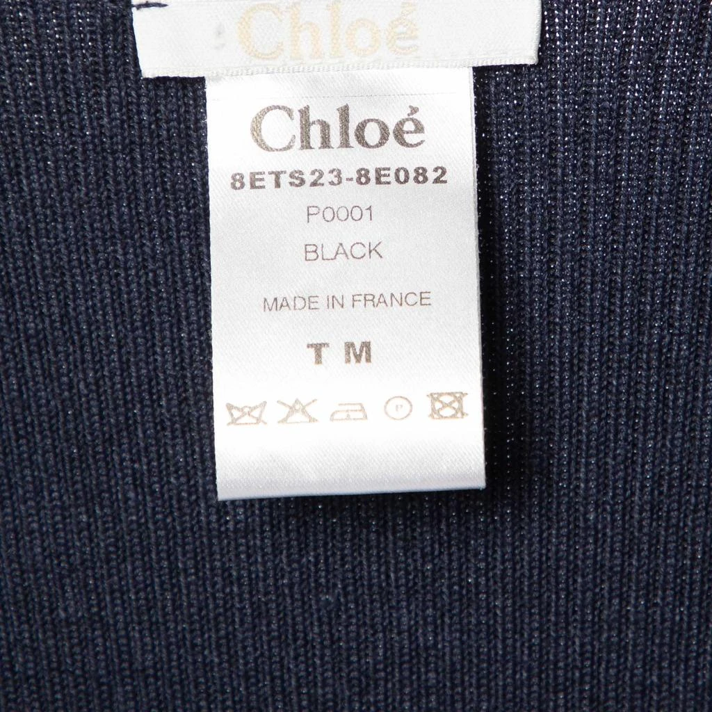 Chloé Chloe Navy Blue Knit & Black Skirt Detail Maxi Dress M 4