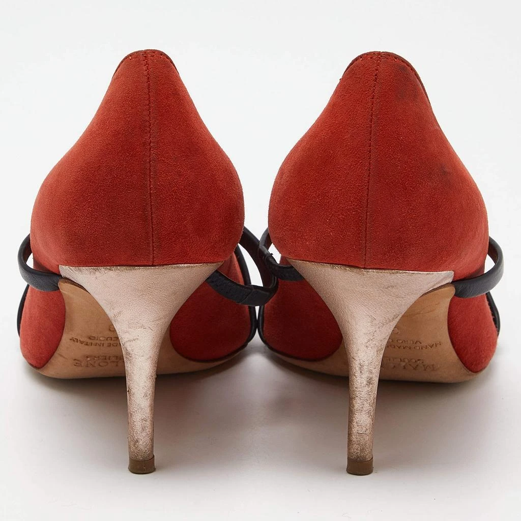 Malone Souliers Malone Souliers Brick Moire Canvas and Leather Maureen Pumps Size 38 5