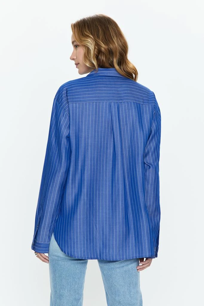 Pistola Denim Irene Effortless Button Down Shirt - Dark Blue Pinstripe 4