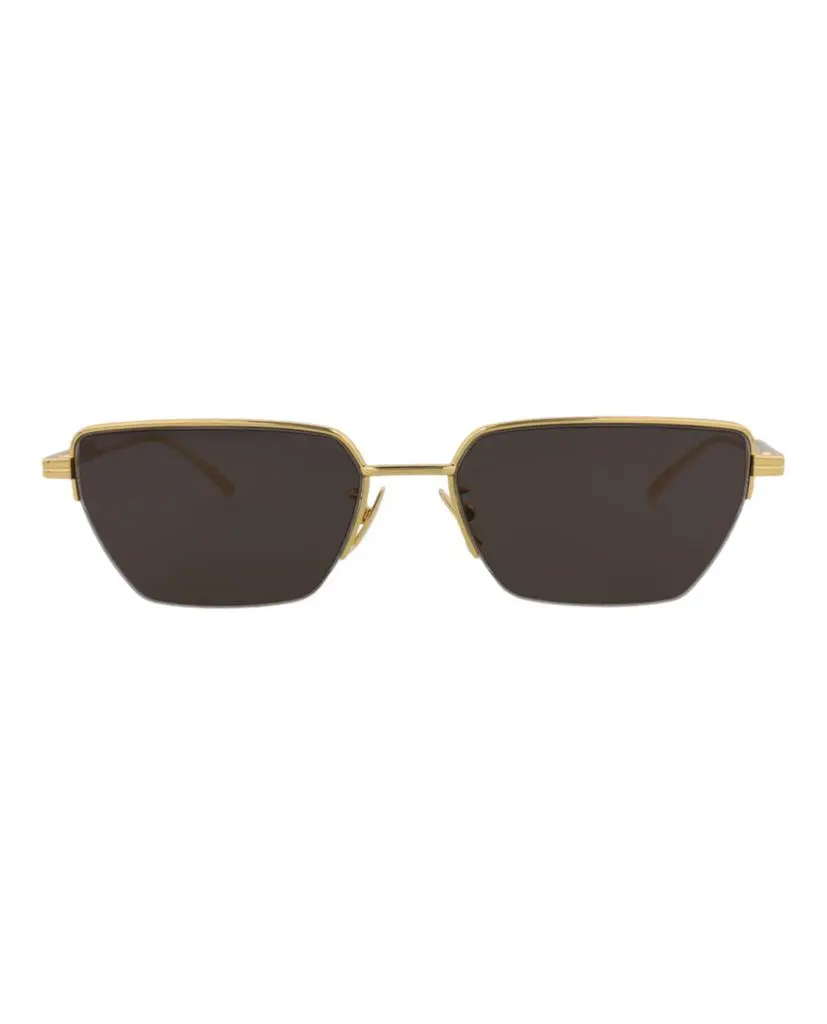 Bottega Veneta Square-Frame Metal Sunglasses
