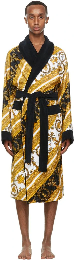 Versace White & Gold Baroque Robe