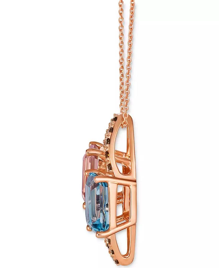 Le Vian Multi-Gemstone (3-5/8 ct. t.w.) & Diamond (1/4 ct. t.w.) Double Stone Open Pendant Necklace in 14k Rose Gold, 18" + 2" extender 2