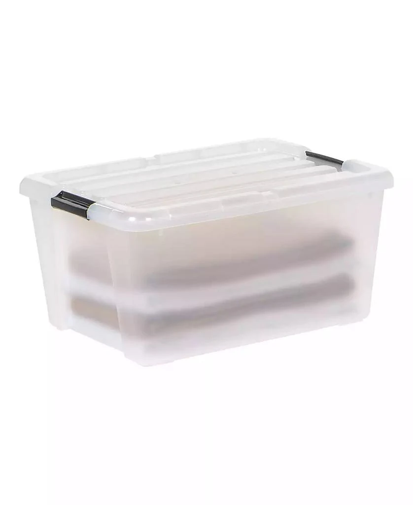 IRIS USA 45 Quart Plastic Storage Container Bin with Latching Lid, Clear, 4 Pack