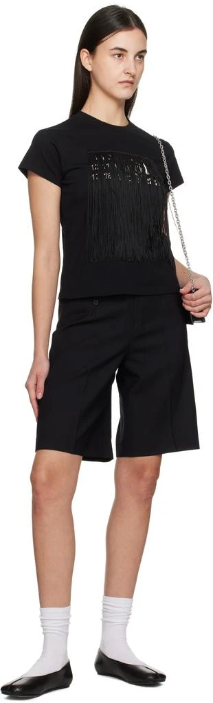 MM6 Black Tailoring Wool Canvas Twisted Shorts 4