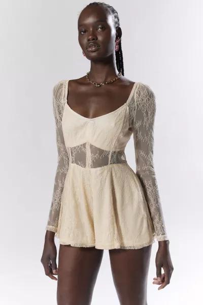 Glamorous Glamorous Semi-Sheer Lace Romper