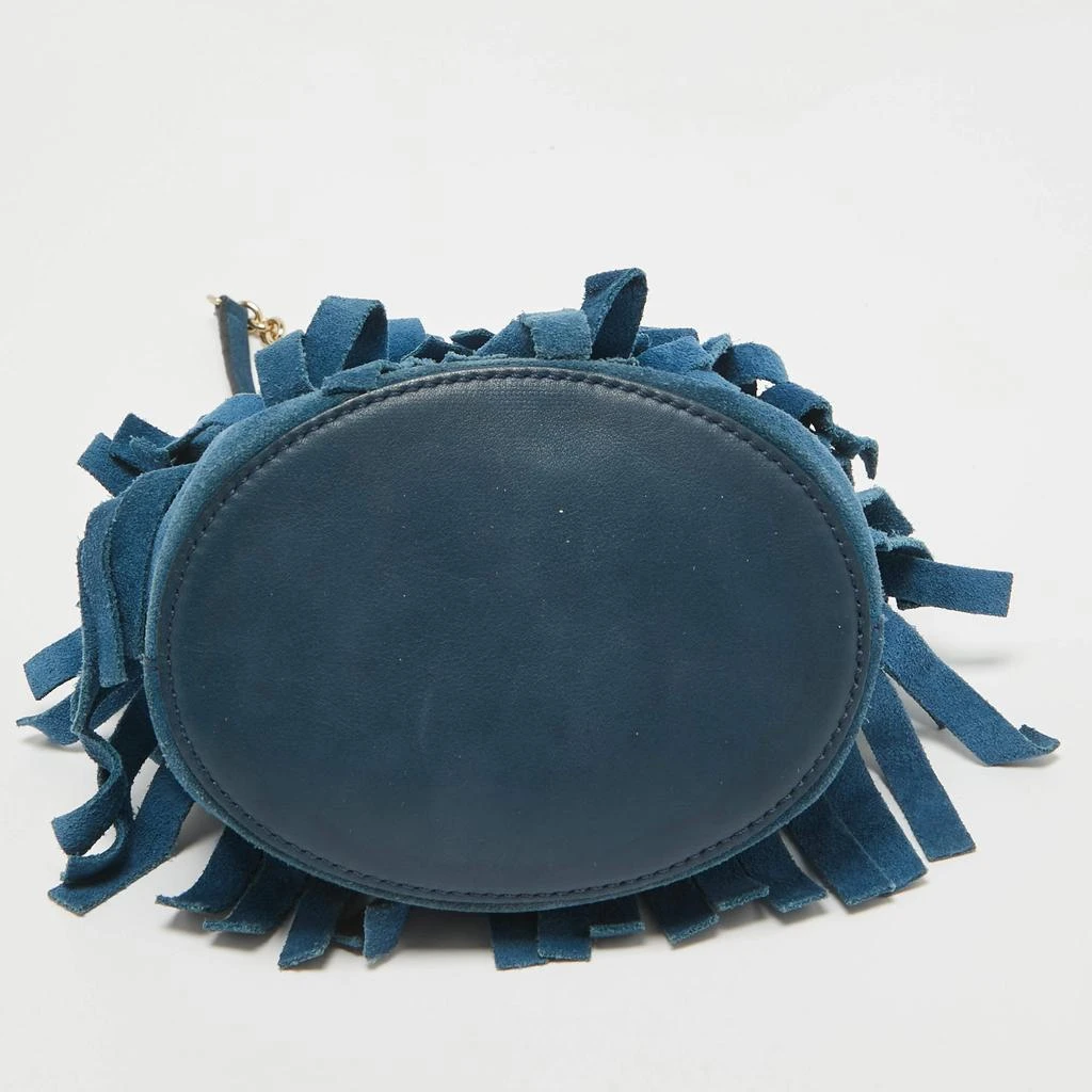Burberry Burberry Blue Suede Mini Fringe Bucket Bag 7