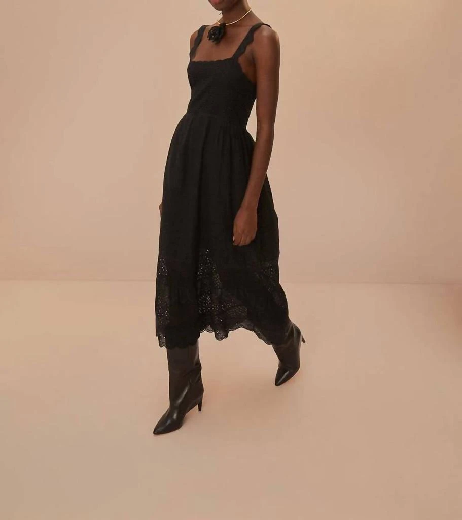 farm rio black lace dress Black Nature Guipure Midi Dress – FARM Rio main image 1