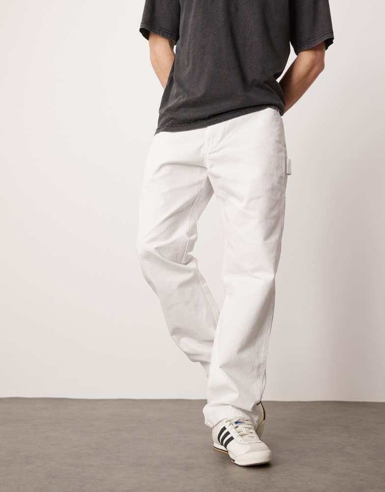 Dickies utility carpenter style painter trousers in white – On
