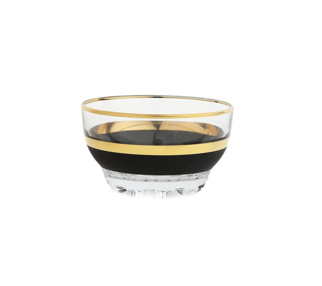 Classic Touch Decor Set of 6 Dessert Bowls with Black and Gold Design 1