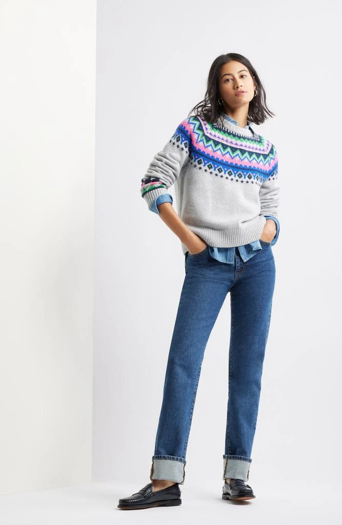 Caslon Fair Isle Crewneck Pullover Sweater 2