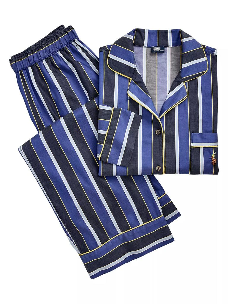 Ralph Lauren Cricket Stripe Madison Striped Cotton-Blend Pajamas 1