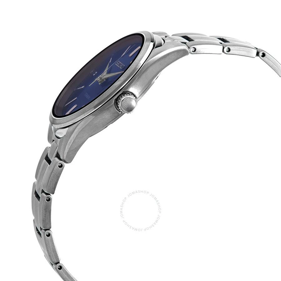 Seiko Classic Quartz Blue Dial Grey Titanium Men's Watch SUR373 2