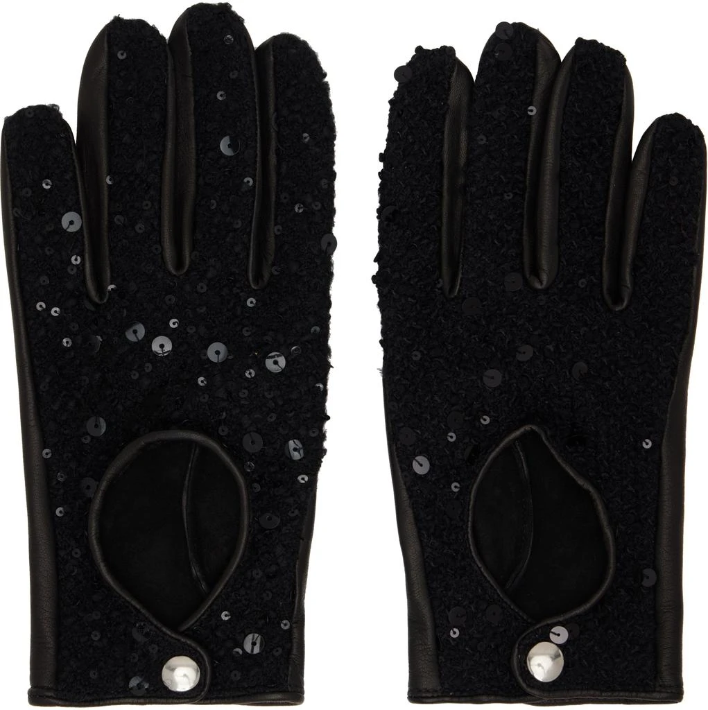 Ernest W. Baker Black Sequin Driving Gloves