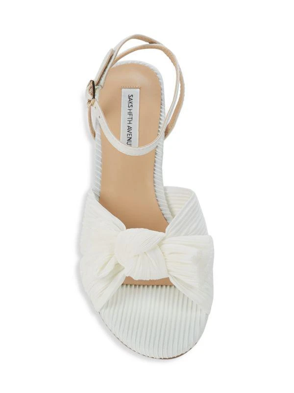 Saks Fifth Avenue Sammy Pleated Kitten Heel Sandals 6