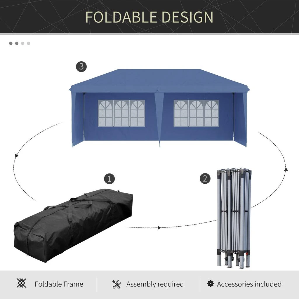 Streamdale Furniture Streamdale 10
 x 20
 Pop Up Canopy Tent with 4 Sidewalls 4