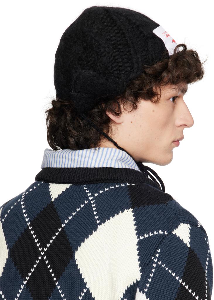 CHARLES JEFFREY LOVERBOY フライトキャップ Shop Black Chunky Aviator Beanie on Sale at BeyondStyle – Get 80