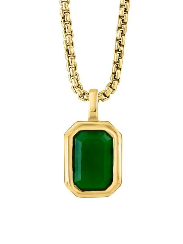 Effy 14K Goldplated Sterling Silver & Jade Pendant 2