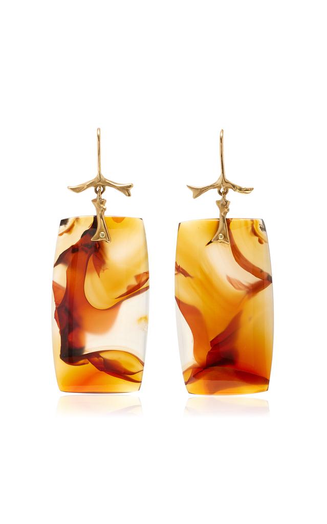Annette Ferdinandsen Annette Ferdinandsen - 18K Gold Brazilian Agate Earrings - Brown - OS - Moda Operandi - Gifts For Her