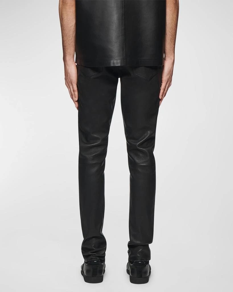 PURPLE Men's Stretch Leather Skinny Pants 4
