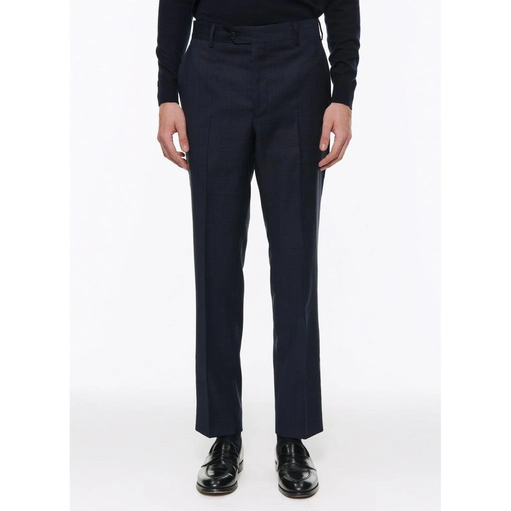 预计3周后发货 Fursac Costume 2 Pièces En Laine À Motif Prince De Galles - Marine - Homme 4