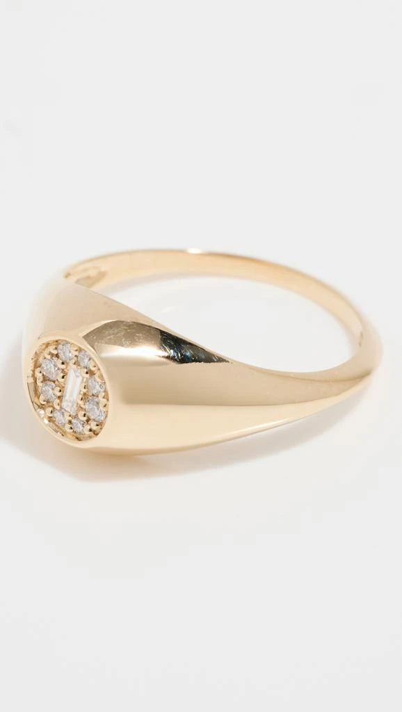 Suzanne Kalan 14k Mixed Diamond Circle Signet Ring 3