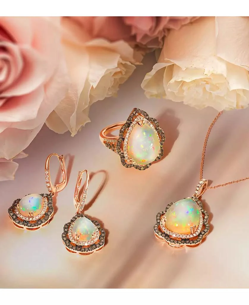 Le Vian Neopolitan Opal (4 ct. t.w.) & Diamond (3/4 ct. t.w.) Wavy Halo Pear Statement Ring in 14k Rose Gold (Also Available in 14K White Gold or 14k Yellow Gold) 5